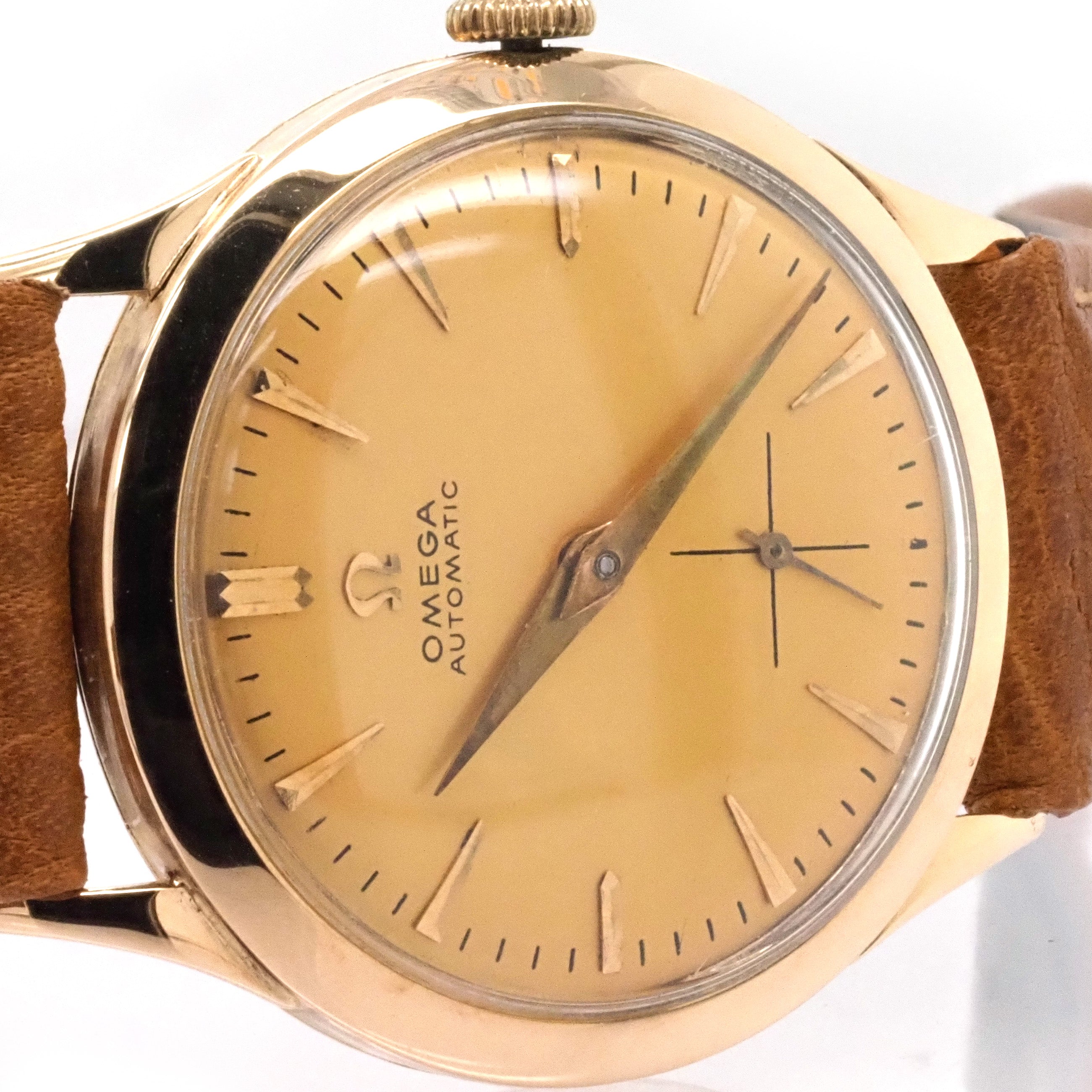 Omega automatic best sale gold watch