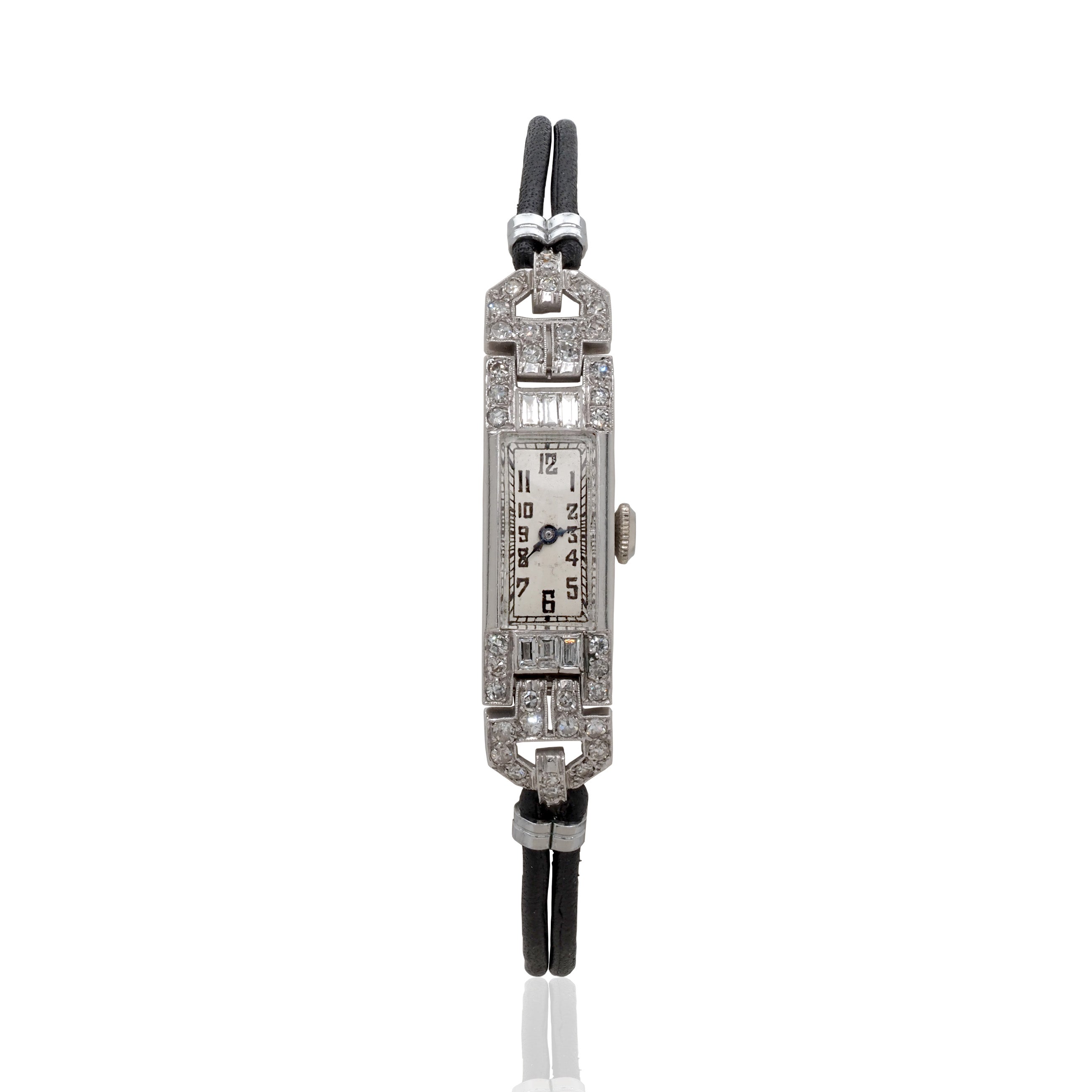 Ladies Art Deco Platinum and Diamond Set Cocktail Watch Ogden Of Harrogate