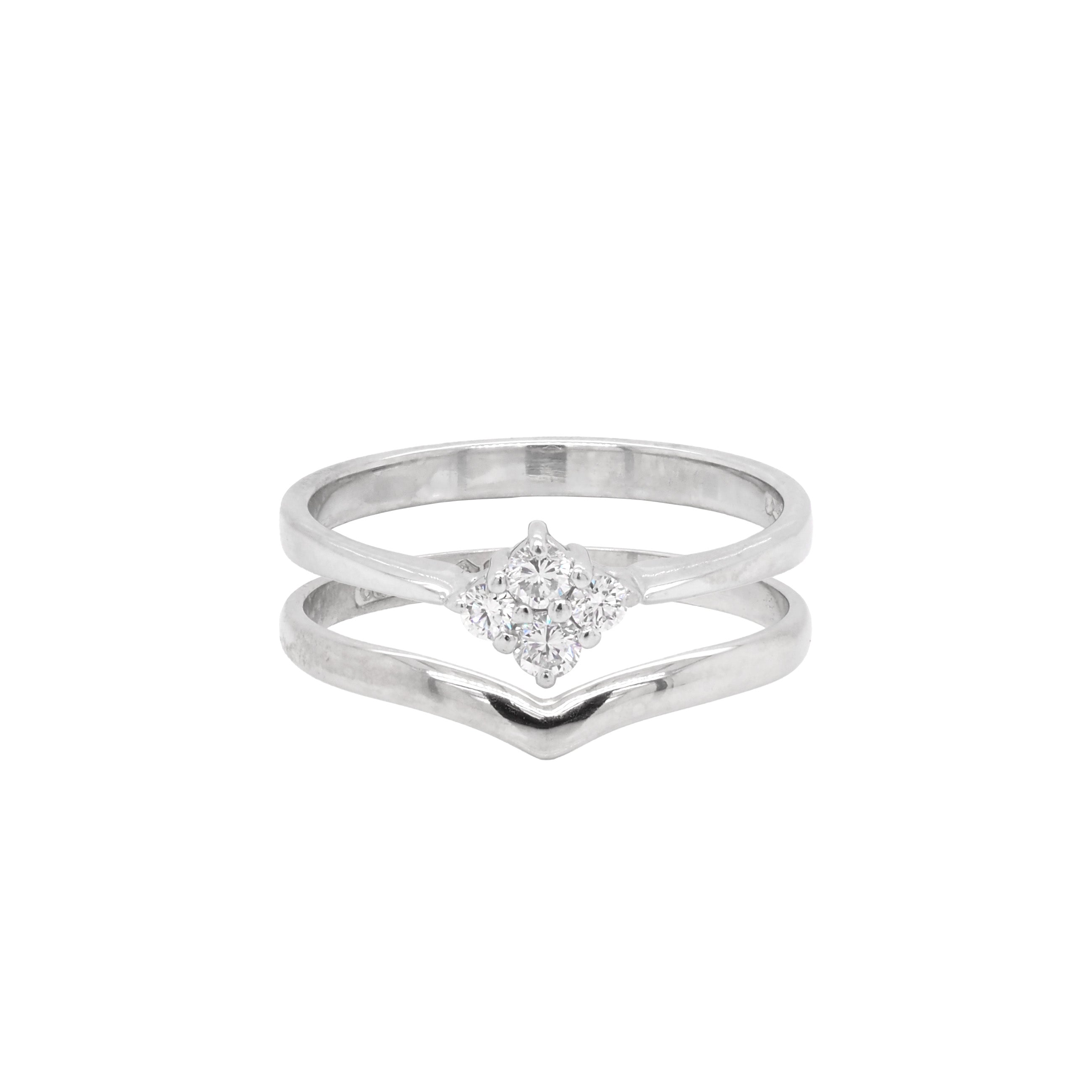 Diamond engagement ring fashion set