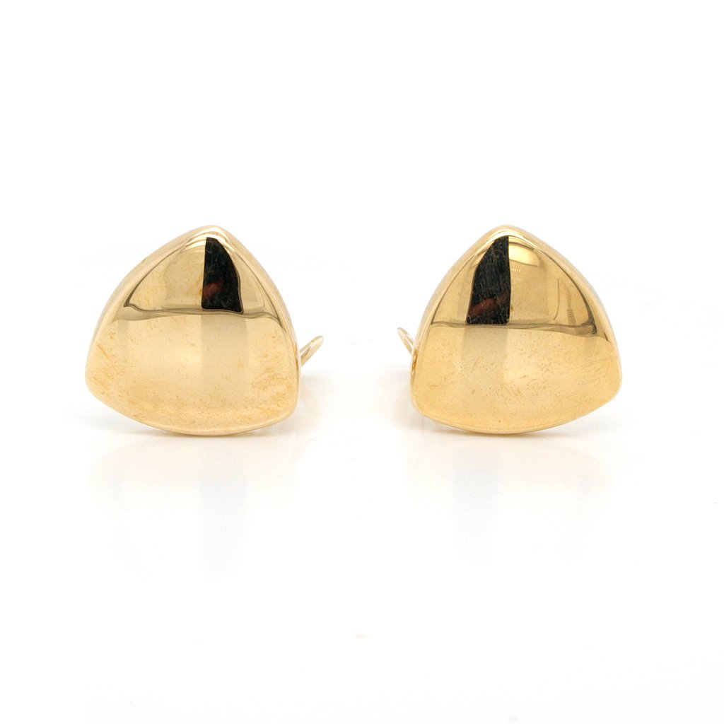 Diamond Triangle Studs - 18K Champagne Gold